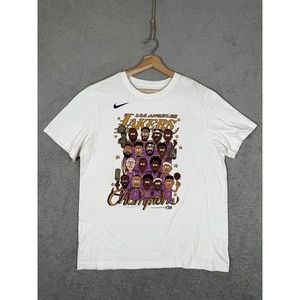 Nike Los Angeles Lakers T-Shirt Mens L 2020 NBA Finals Champions Cartoons